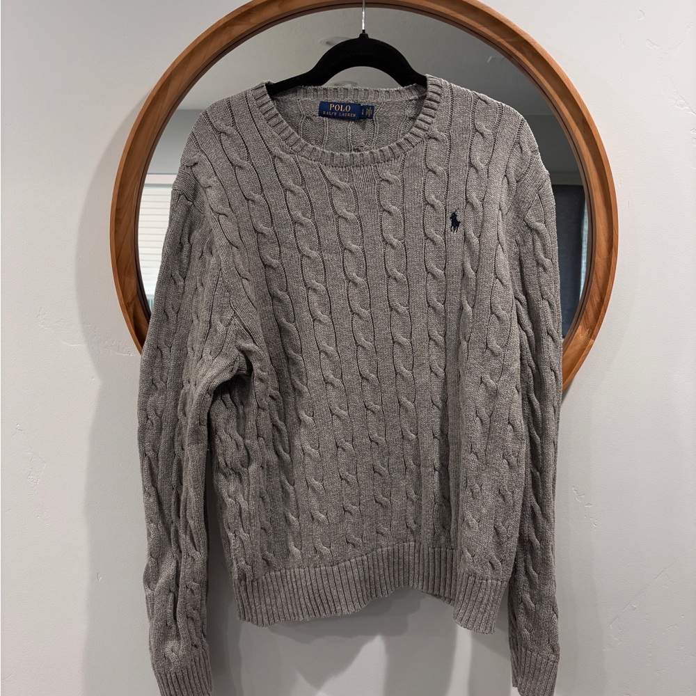 Polo by Ralph Lauren Gray Cable Knit Sweater